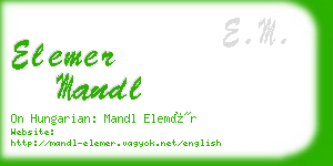 elemer mandl business card